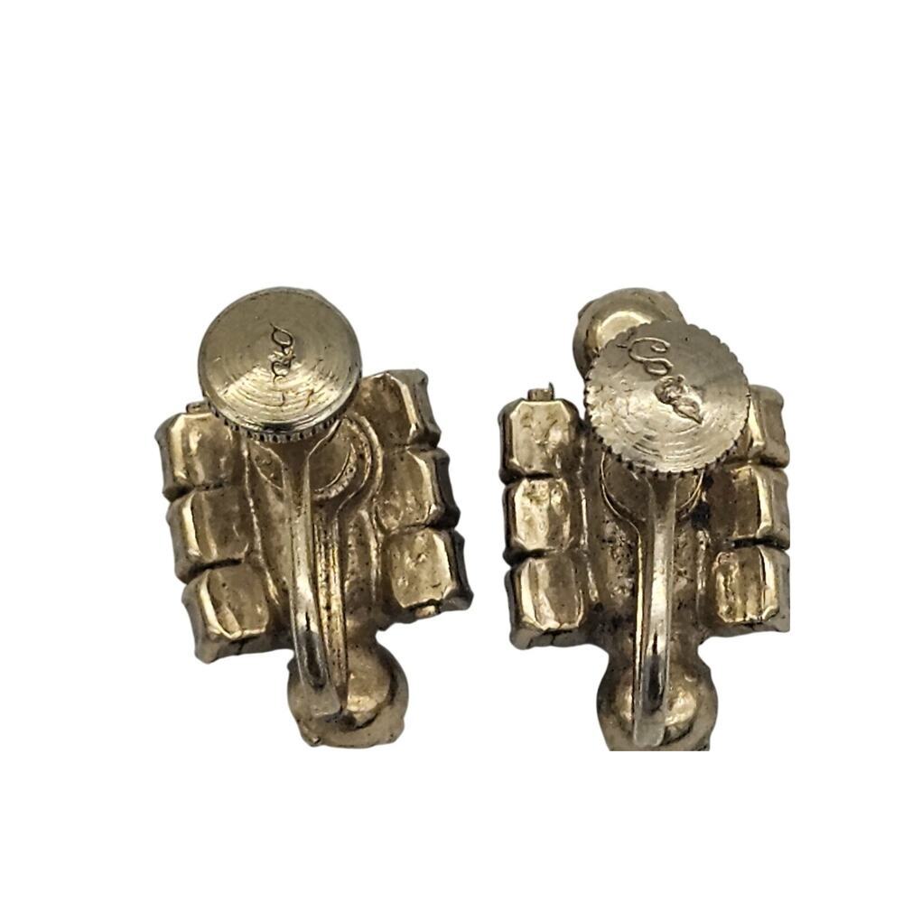 3 pairs VTG Rhinestone Earrings Including Coro - Picture 5 of 16